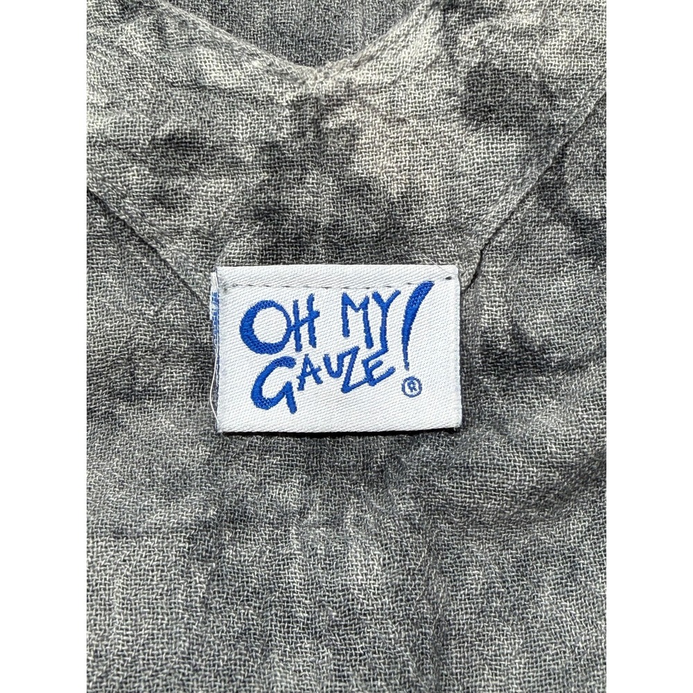 Oh My Gauze Dress Womens 1 Small‎ Medium Gray Sleeveless Midi Gauzy Lagenlook - Picture 6 of 10